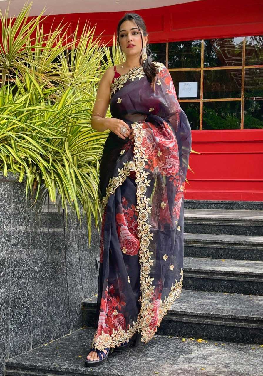 Organza  Sarees Rvsg Supriya Sequence  Saree