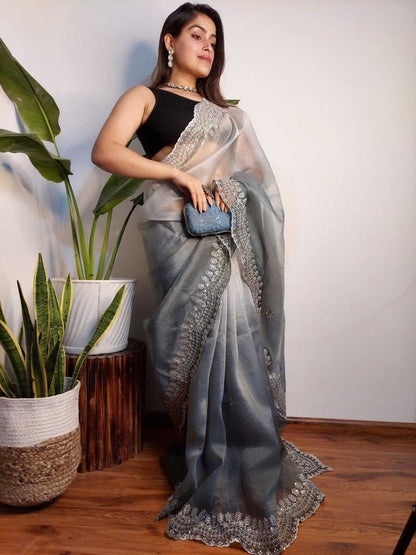 Organza  Sarees Rvsg Sanskruti Sequence  Saree