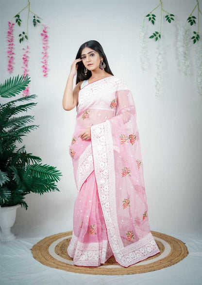 Organza  Sarees Rvsg Patralekha Sequence  Saree