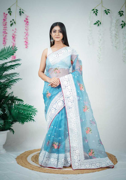 Organza  Sarees Rvsg Patralekha Sequence  Saree