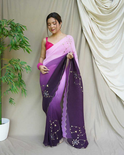 Organza  Sarees Rvsg Nutan Sequence  Saree