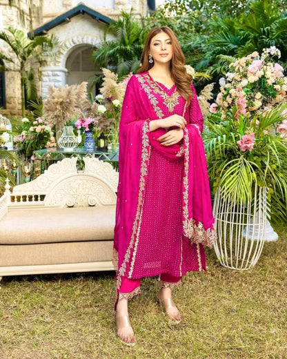 Faux Georgette  Hkc 1590  Suit