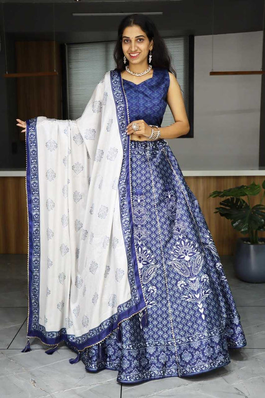 Art Silk Rin119 7140 Lehengas  Silk Printed Gota Patti Lehengas