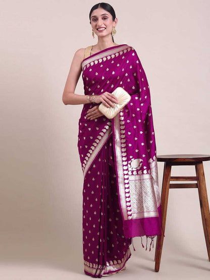 Banarasi Cotton Ris Smooth  Sarees