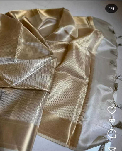 Banarasi Silk Kesh131 Nayanthara Tissue Silk Sarees  Banarasi Silk Soft Silk Traditional Silk Sarees With Gold Borders Golden Silk Sarees