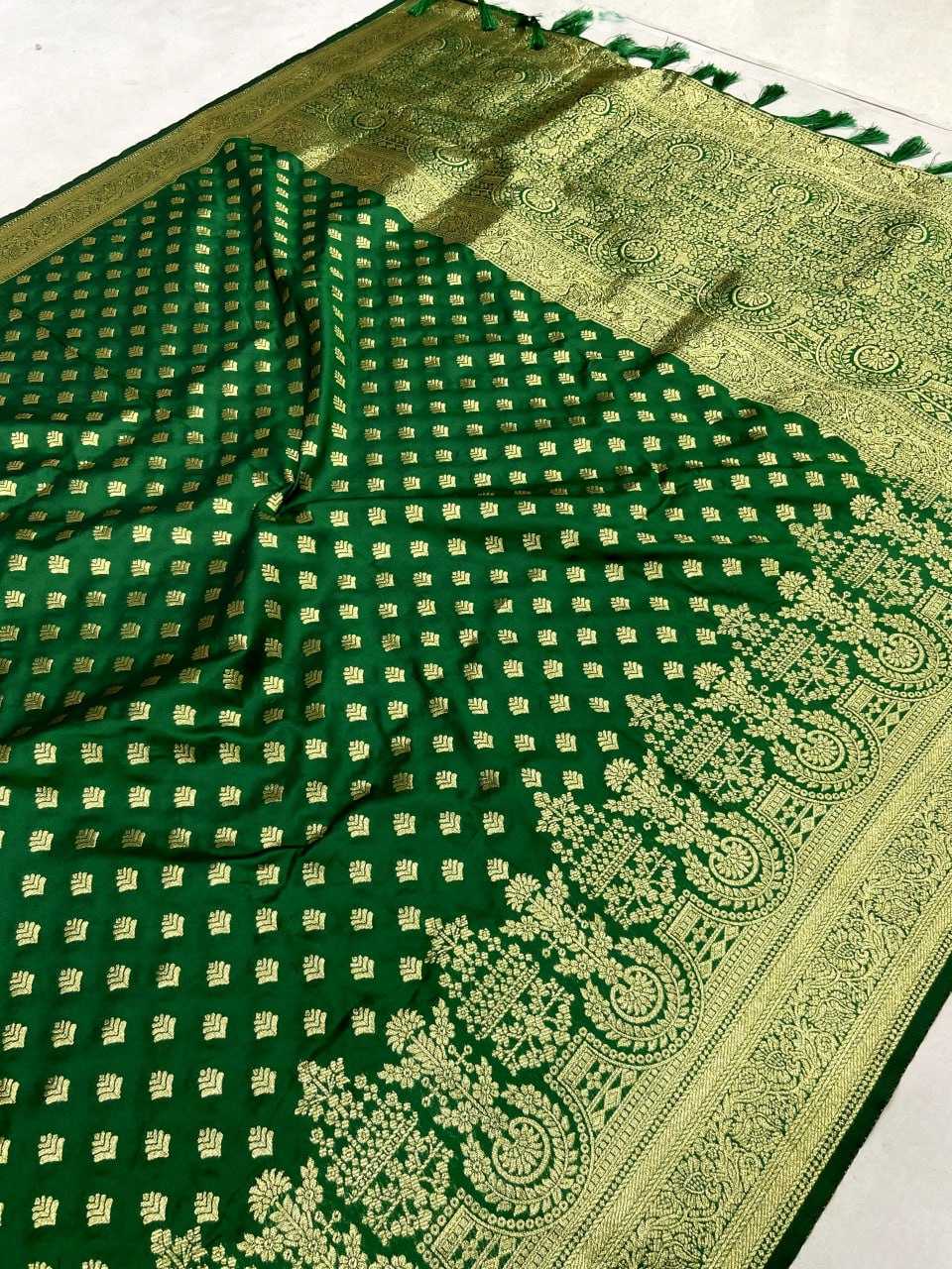 Banarasi Silk Kesh182 Tulsi - 2 Silk Sarees  Banarasi Silk Handlom Pure Ziri Silk Sarees