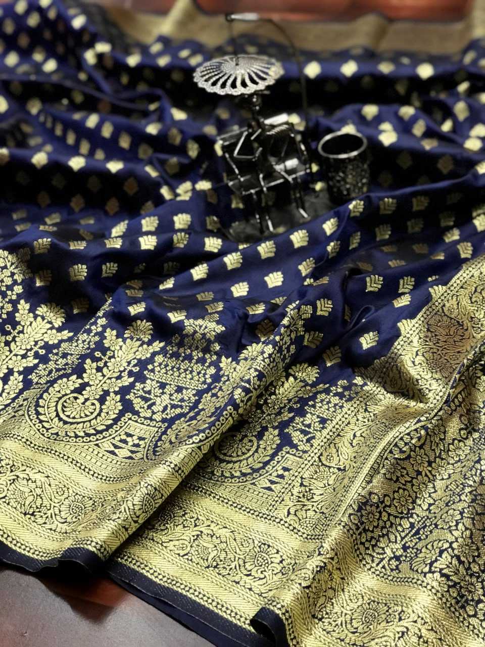 Banarasi Silk Kesh182 Tulsi - 2 Silk Sarees  Banarasi Silk Handlom Pure Ziri Silk Sarees