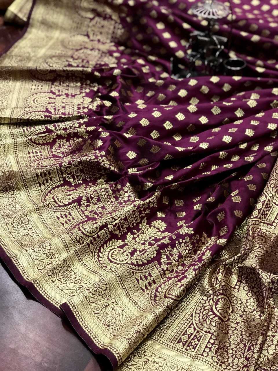 Banarasi Silk Kesh182 Tulsi - 2 Silk Sarees  Banarasi Silk Handlom Pure Ziri Silk Sarees