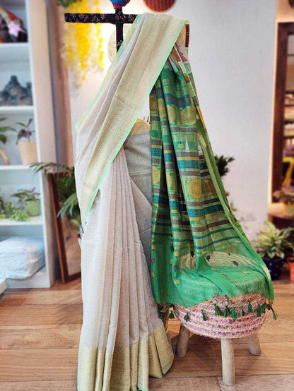 Banarasi Silk Sarees Mud Pashwa  Sarees