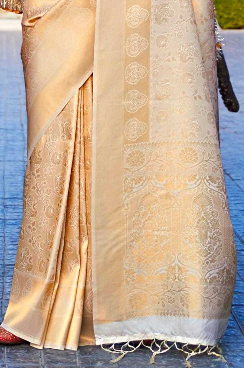 Banarasi Soft Silk Ras Crem Rani Silk Sarees  Banarasi Silk Soft Silk Traditional Sarees E