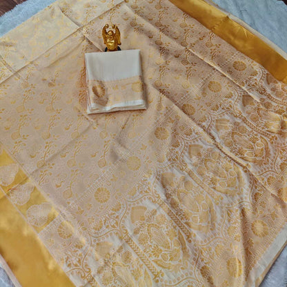 Banarasi Soft Silk Ras Crem Rani Silk Sarees  Banarasi Silk Soft Silk Traditional Sarees E