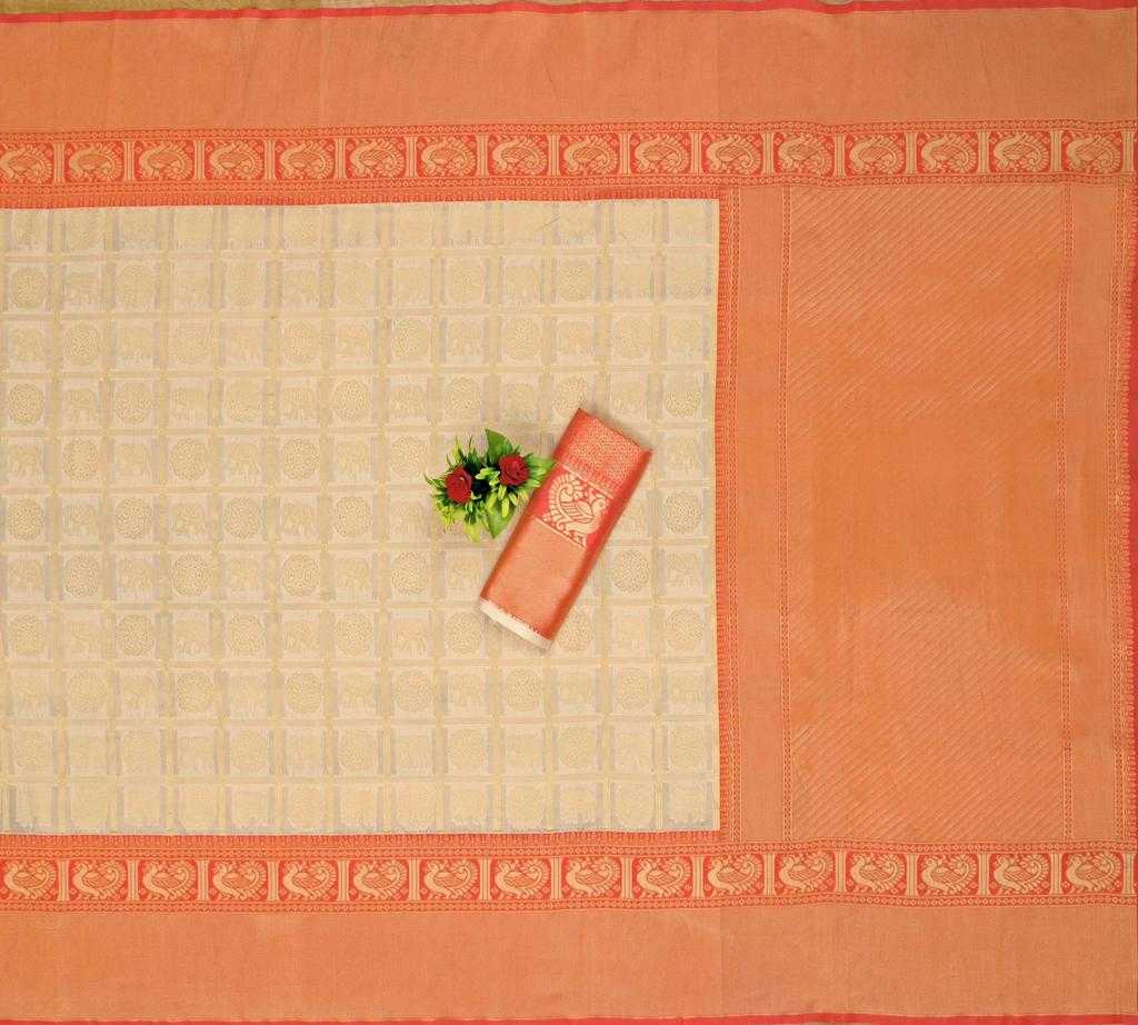 Banarasi Soft Silk Ras Orange Box Silk Sarees  Banarasi Silk Soft Silk Traditional Saree E