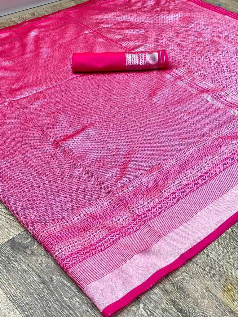 Banarasi Soft Silk Ras Pinky  Silk Sarees  Banarasi Silk Soft Silk Traditional Sarees