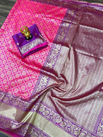 Banarasi Soft Silk Ras Vaatika Silk Sarees  Banarasi Silk Soft Silk Traditional Sarees