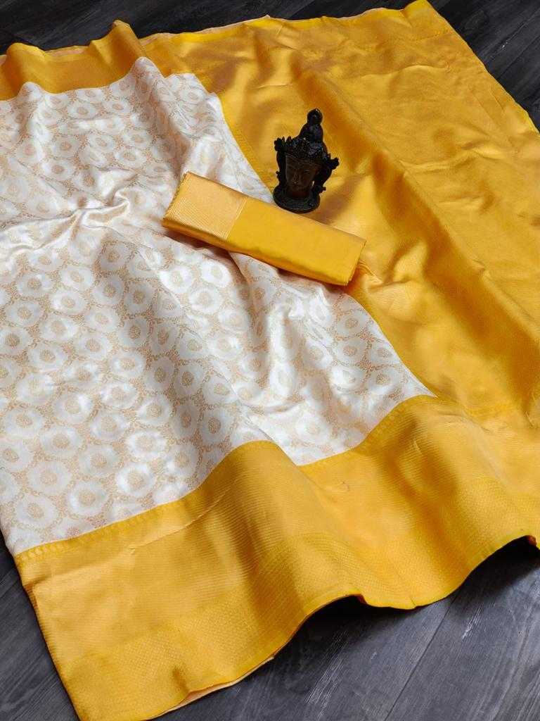 Banarasi Soft Silk Ras Yellow Gold Silk Sarees  Banarasi Silk Soft Silk Art Silk Sarees