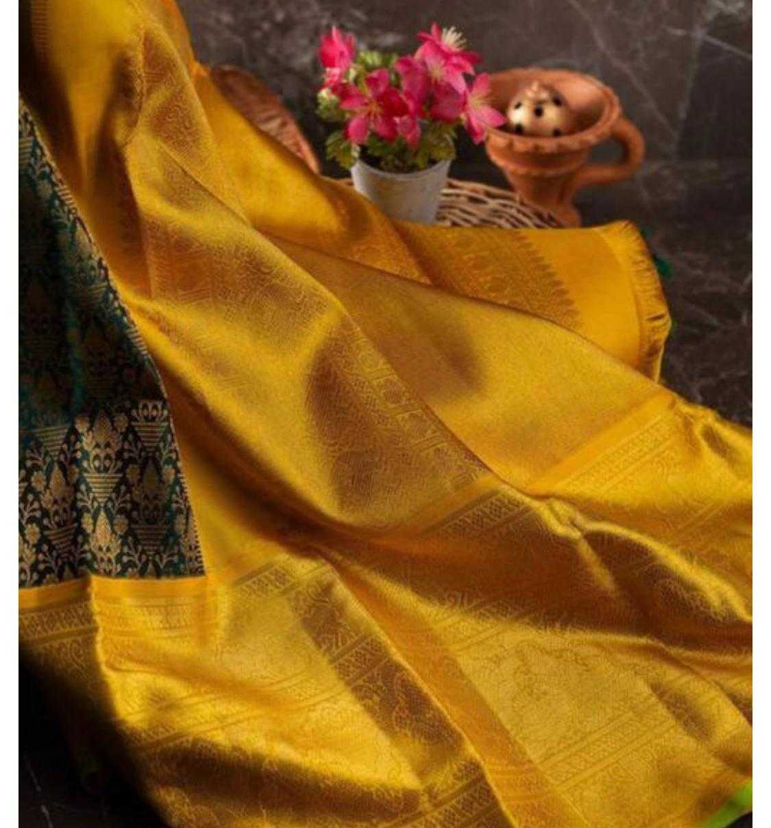 Banarasi Soft Silk Ras Yellow Pallavi Silk Sarees  Banarasi Silk Soft Silk Traditional Sarees