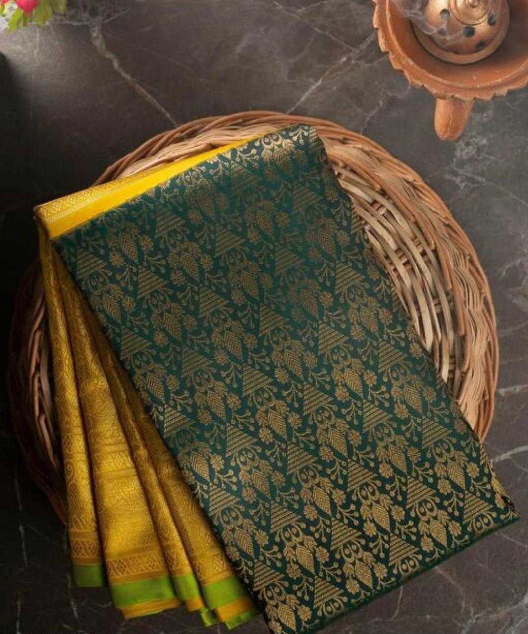 Banarasi Soft Silk Ras Yellow Pallavi Silk Sarees  Banarasi Silk Soft Silk Traditional Sarees