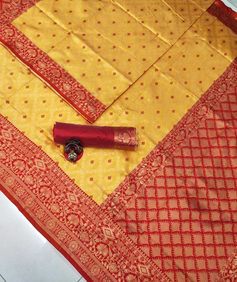 Banarasi Soft Silk Ras Yellow Pari Silk Sarees  Banarasi Silk Soft Silk Traditional Sarees