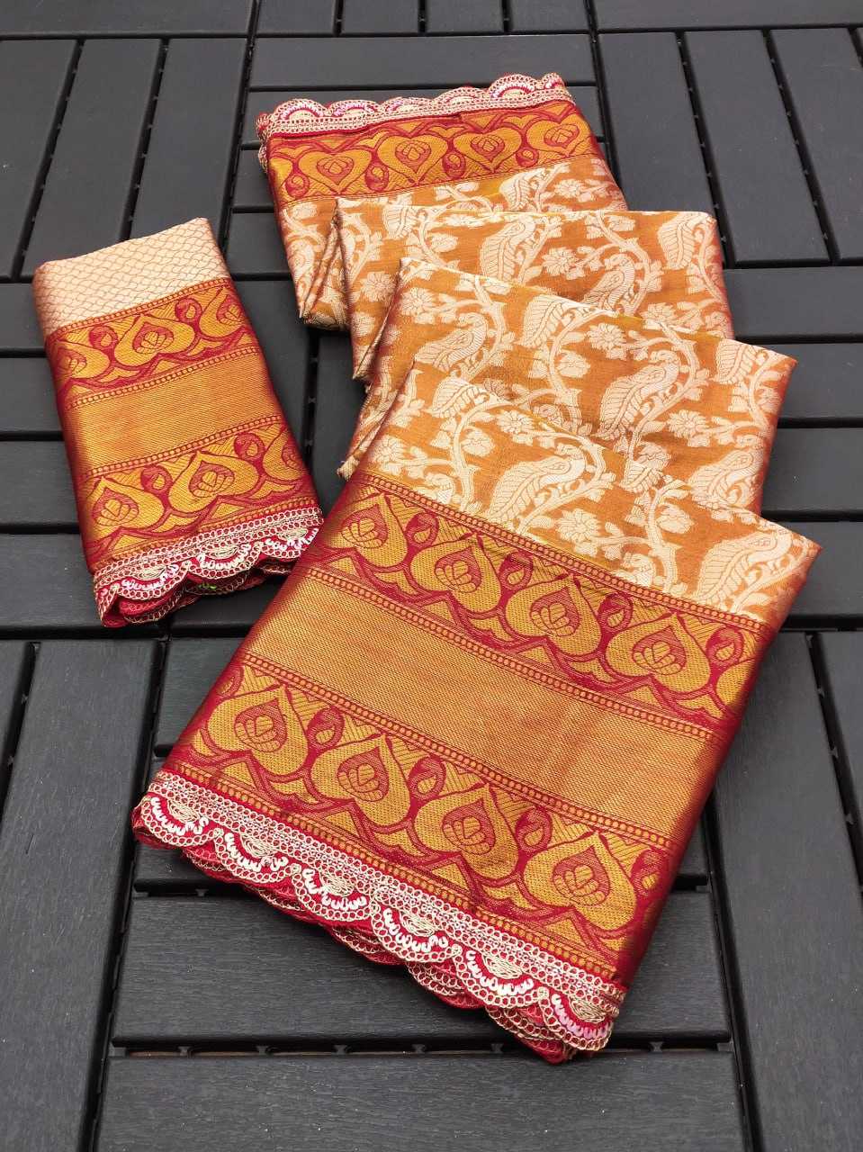 Banarasi Soft Silk Rie Lace Morni Silk Sarees  Banarasi Silk Soft Silk Sarees