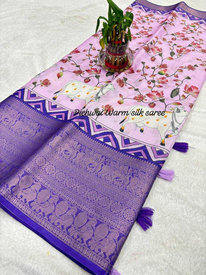 Banarasi Warm Silk Rie 08 Sarees  Printed Ladies Kalamakri Sarees