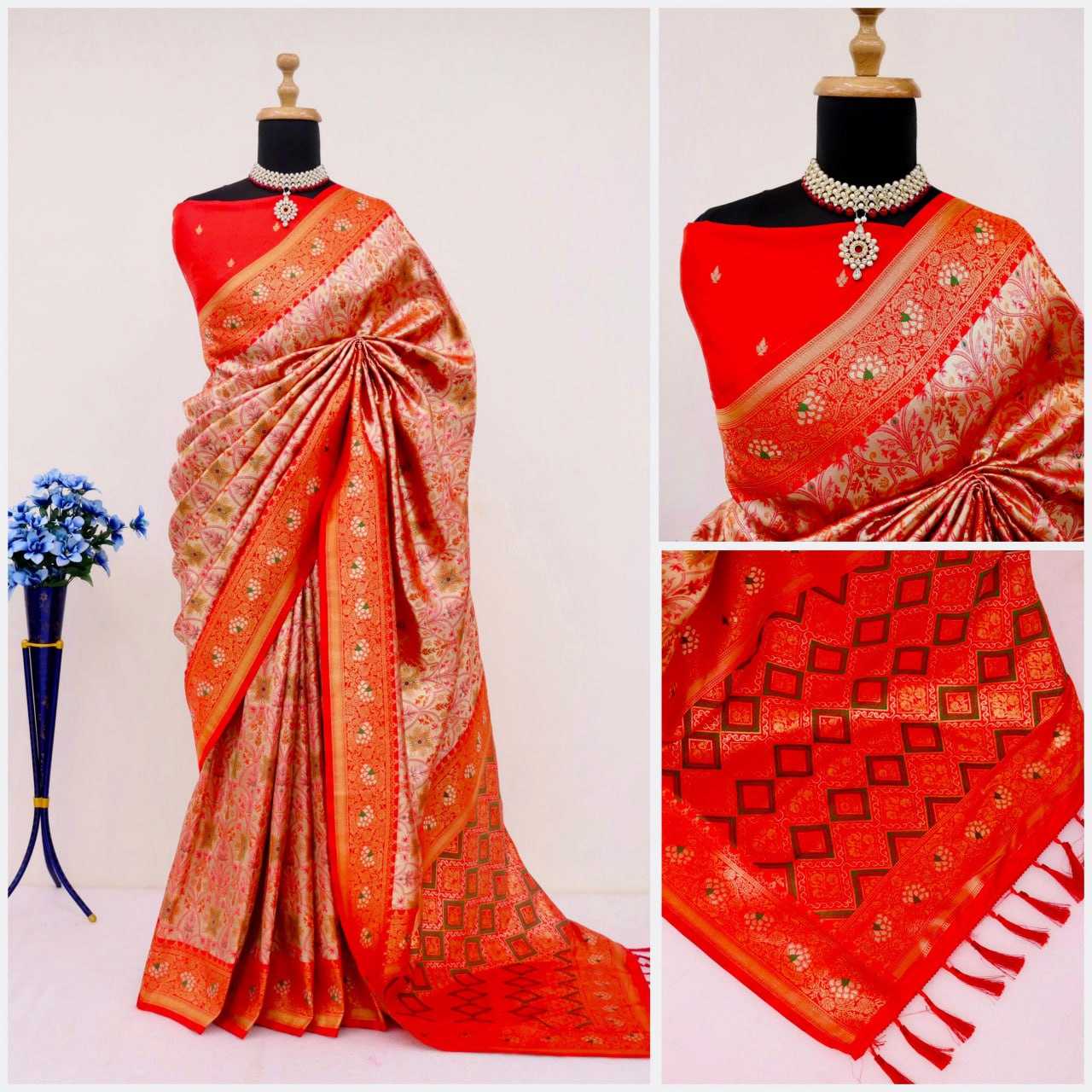 Banarsi Silk Rin186 Rvv40 Silk Sarees  Banarasi Silk Designer Silk Pure Zari Silk Sarees