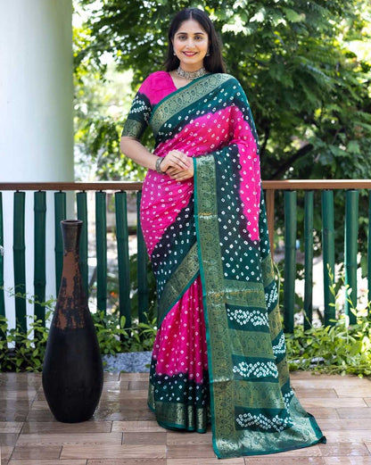 Bandhani Silk Mtc Godavari Sarees  Printed Ladies Bandhani Bandhej Sarees