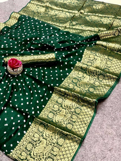 Bandhani Silk Mtc Indrani Sarees  Printed Ladies Bandhani Bandhej Sarees