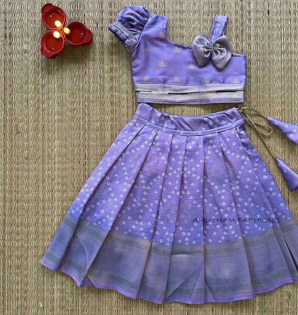 Bandhani Silk Ref  Bhandhani  Kids Lehenga