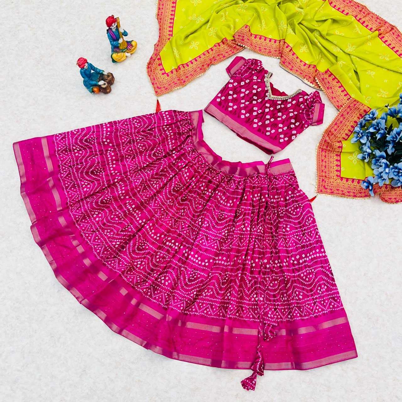 Bandhani Silk Rin115 Ref35 Kids Wear  Kids Lehengas