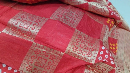 Bandhani Silk Rin144 Anupama Sarees  Bandhani Bandhej Zari Border Printed Sarees