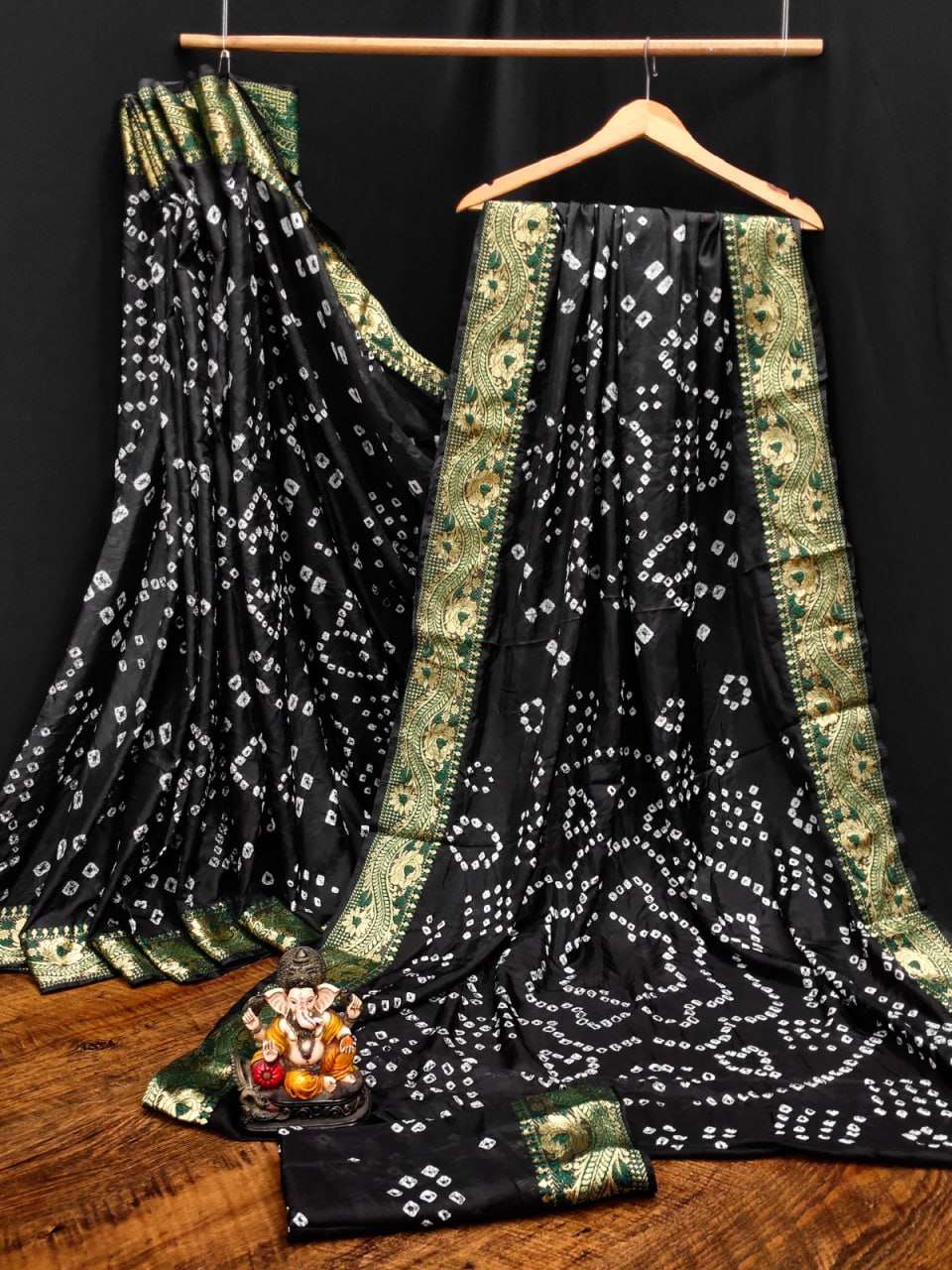 Bandhani Silk Rin144 Sulazna-1 Sarees  Printed Bandhani Bandhej Zari Border Sarees