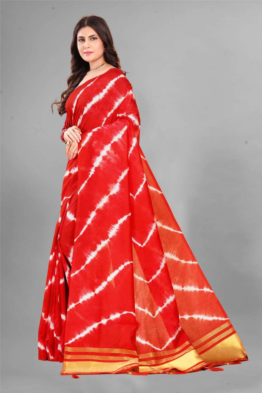 Bandhani Silk Srrt Shibori Sarees  Printed Ladies Bandhani Bandhej Sarees