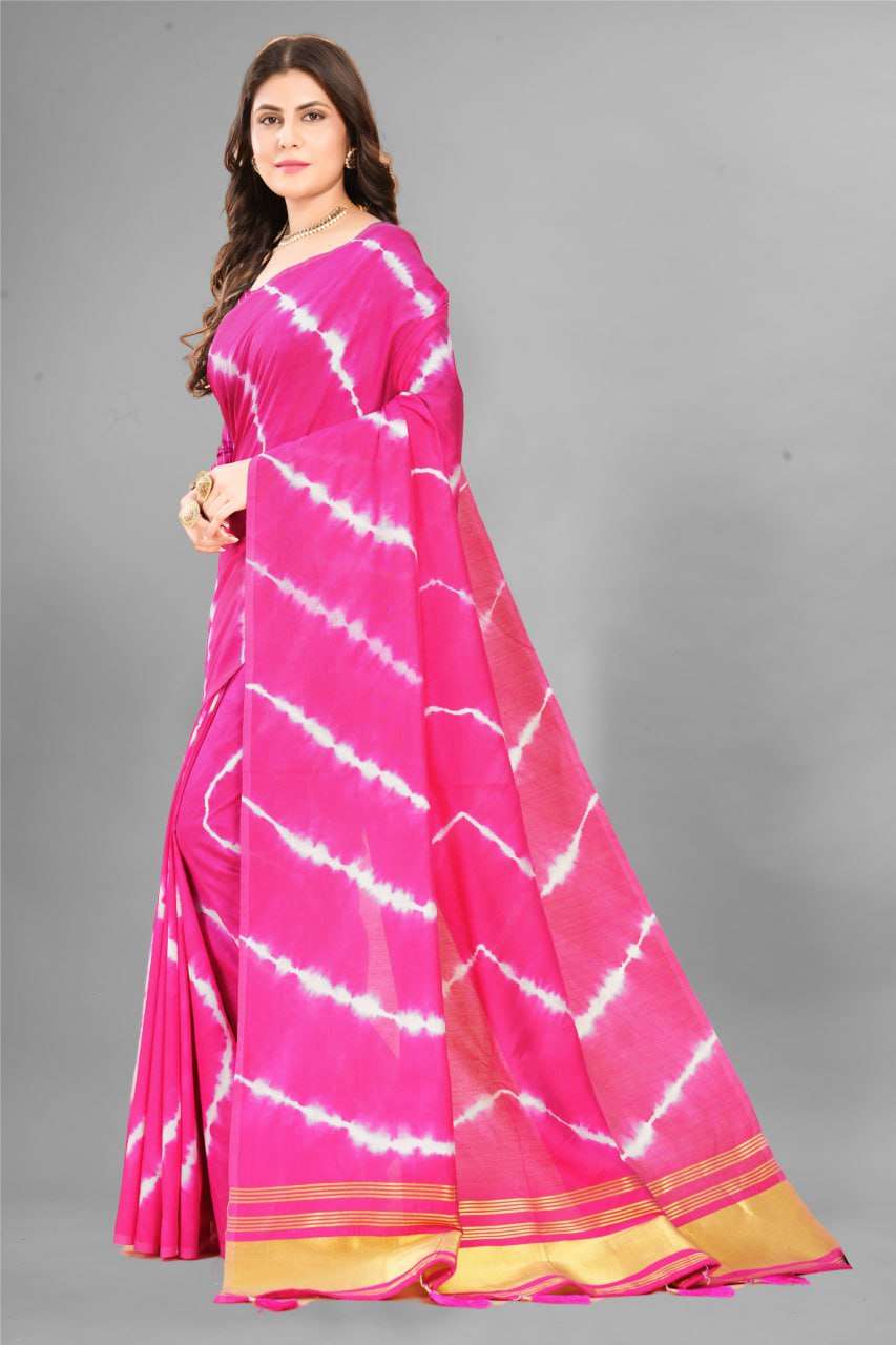 Bandhani Silk Srrt Shibori2 Sarees  Printed Ladies Bandhani Bandhej Sarees