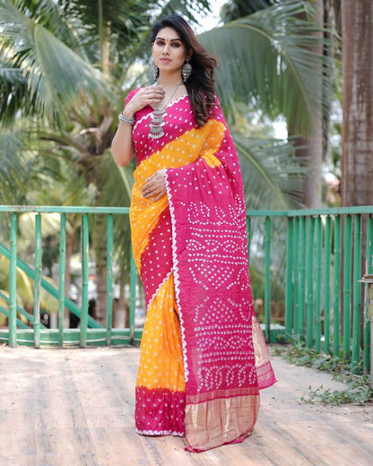 Bandhini Silk Mtc Anupriya Sarees  Printed Ladies Bandhani Bandhej Sarees