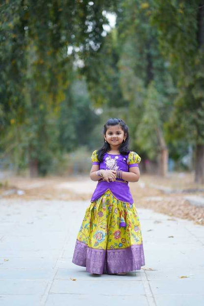 Banglori Silk Rrkt Modeling Kids Wear  Kids Lehenga