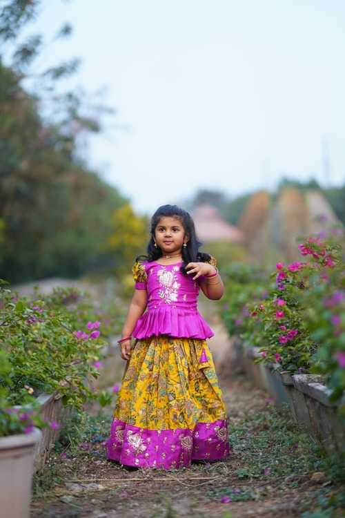 Banglori Silk Rrkt Satin Kids Wear  Kids Lehenga