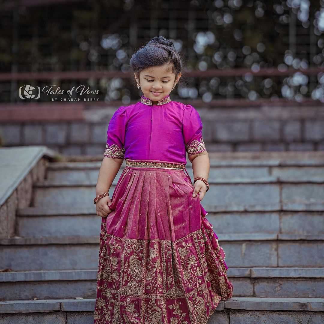 Banglori Silk Rrkt Silk Kids Wear  Kids Lehenga