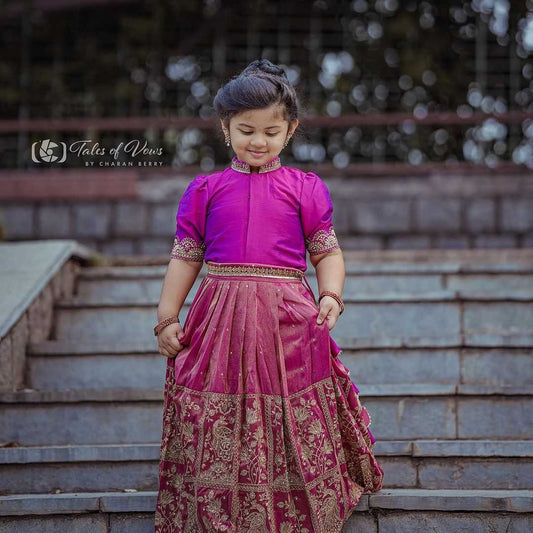 Banglori Silk Rrkt Silk Kids Wear  Kids Lehenga