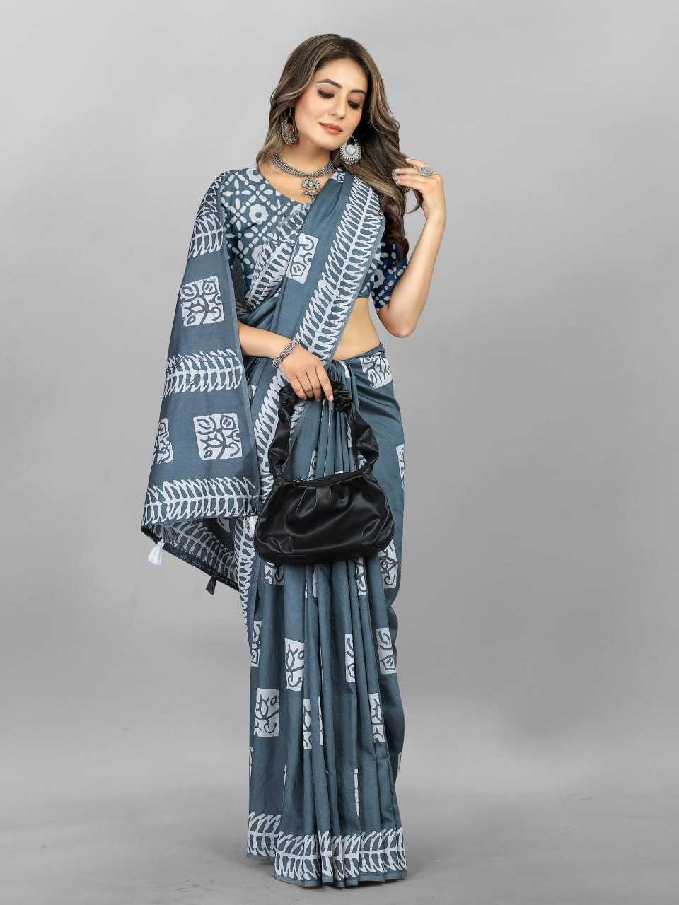 Batik Srrt Hand Wax Batik Sarees  Printed Ladies Batik Sarees