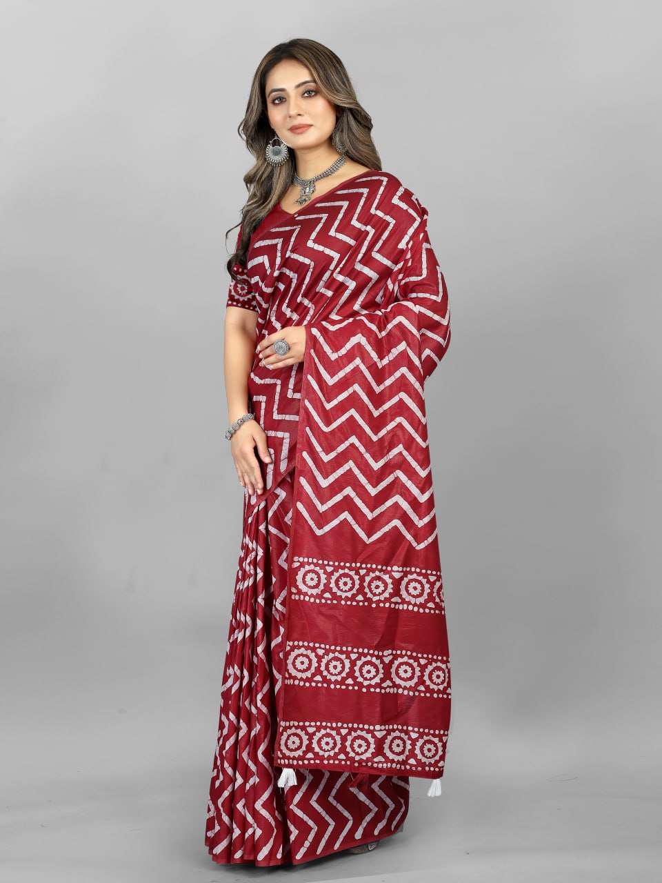 Batik Srrt Hand Wax Batik Sarees  Printed Ladies Batik Sarees