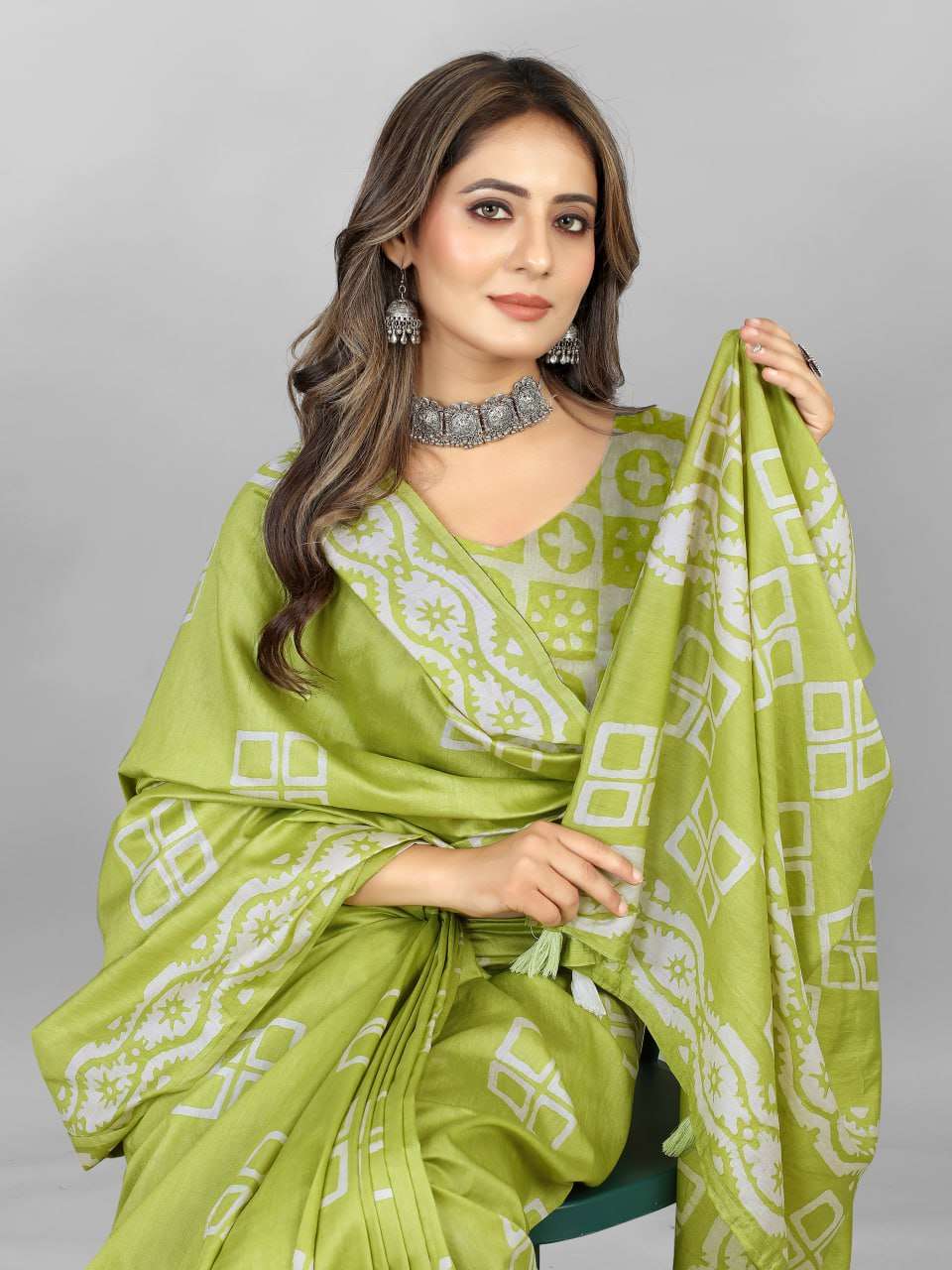 Batik Srrt Hand Wax Batik2 Sarees  Printed Ladies Batik Sarees