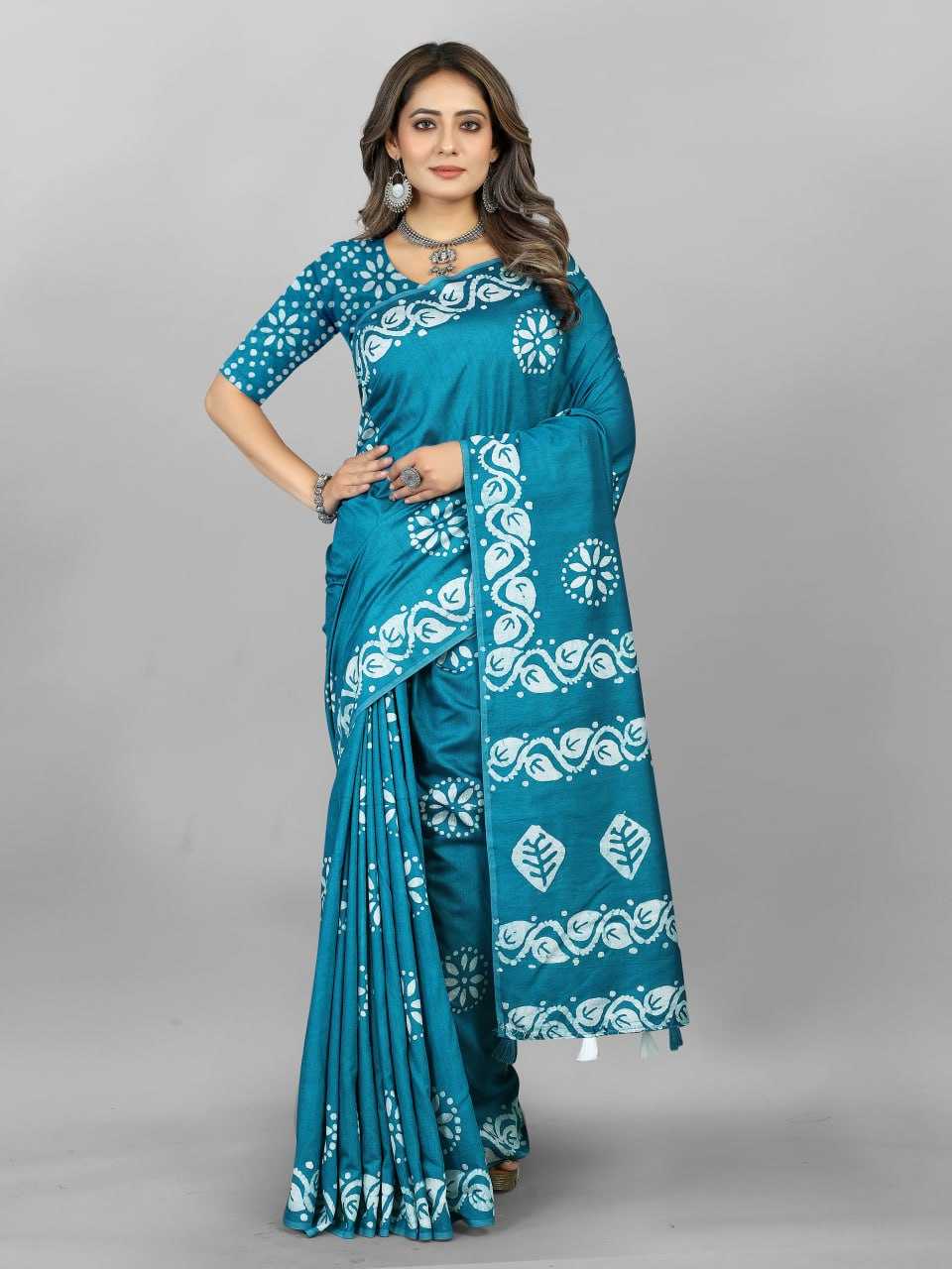 Batik Srrt Hand Wax Batik3 Sarees  Printed Ladies Batik Sarees