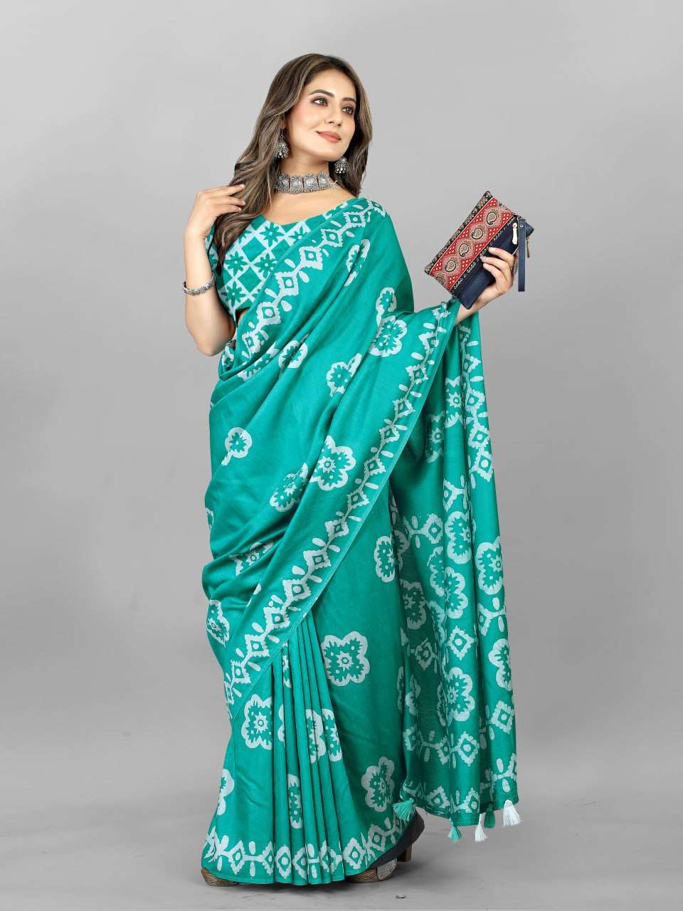 Batik Srrt Hand Wax Batik5 Sarees  Printed Ladies Batik Sarees