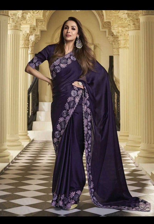 Blooming Rin151 5379 Sarees Bollywood Collections  Sequin Embroidered Lace Border Malaika Arora Sarees