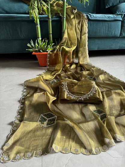 Burberry Silk Kesh162 Vrt75 Sarees  Fancy Work Cutwork Silk Sarees