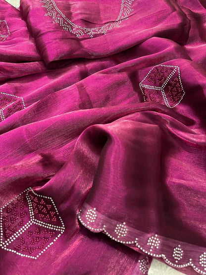 Burberry Silk Kesh162 Vrt80 Sarees  Fancy Work Cutwork Silk Sarees