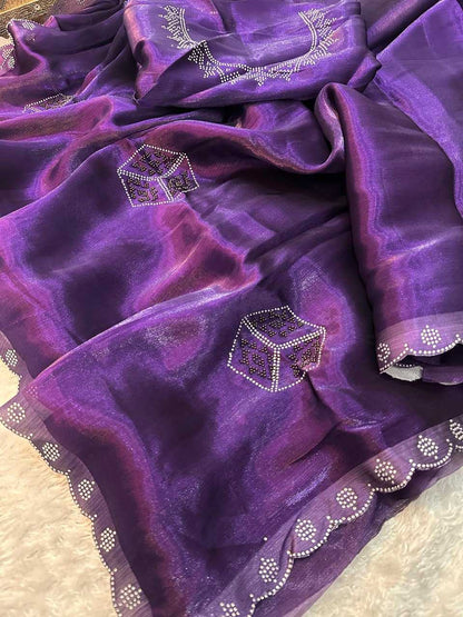 Burberry Silk Kesh162 Vrt80 Sarees  Fancy Work Cutwork Silk Sarees