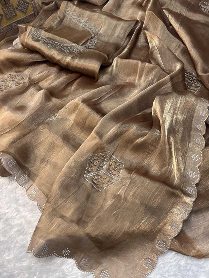 Burberry Silk Kesh162 Vrt80 Sarees  Fancy Work Cutwork Silk Sarees