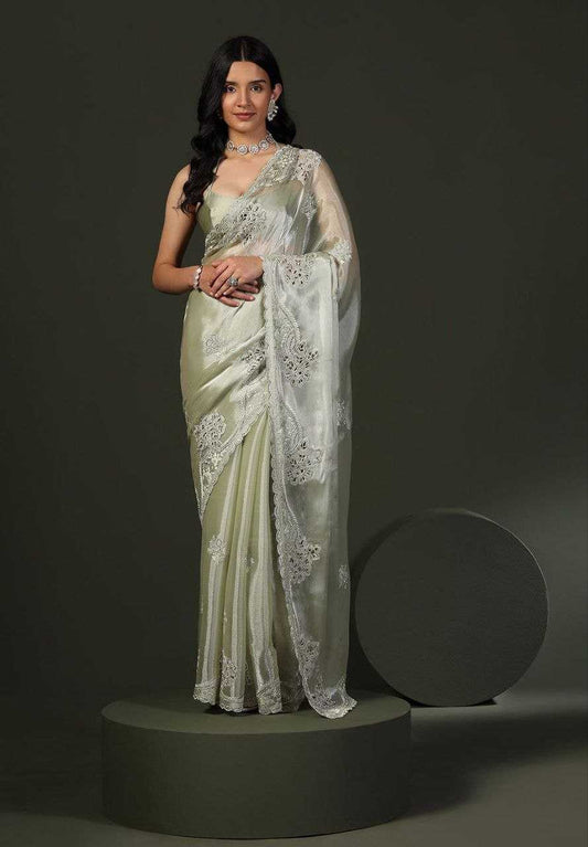 Burberry Silk Kesh189 Akiraa Sarees  Jimmy Choo Work Embroidered Cutwork Silk Sarees