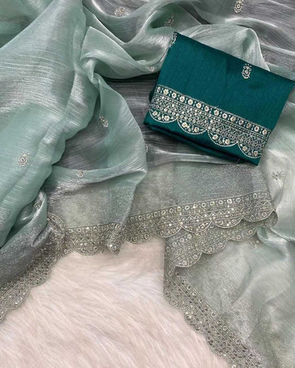 Burberry Silk Kesh189 Albeli Sares  Jimmy Choo Party Wear Fancy Sequence Cutwork Silk Zari Sarees